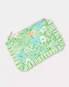 Lilly Pulitzer Ruffle Pouch In Green