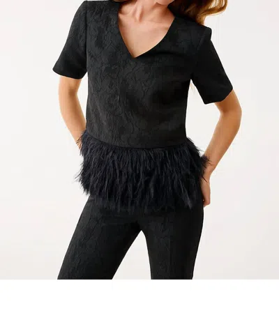 Lilly Pulitzer Rylan V-neck Top In Noir Exploded Flower In Black