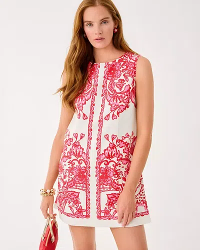 Lilly Pulitzer Sadie Sleeveless Shift Romper In Coconut Spicy Socialite Engineered Romper In White
