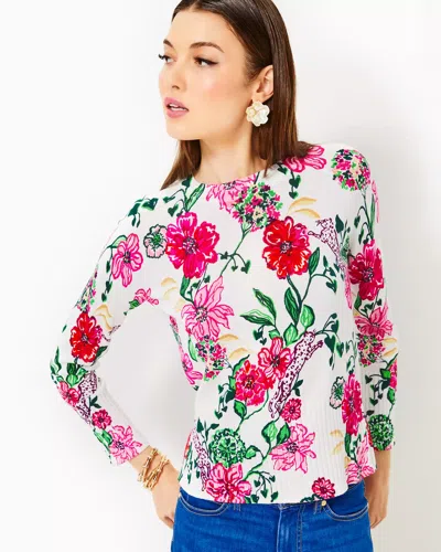 Lilly Pulitzer Salima Sweater In Coconut Safari Sanctuary
