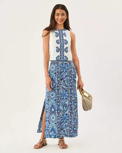 Lilly Pulitzer Sanders High Rise Maxi Skirt In Blue