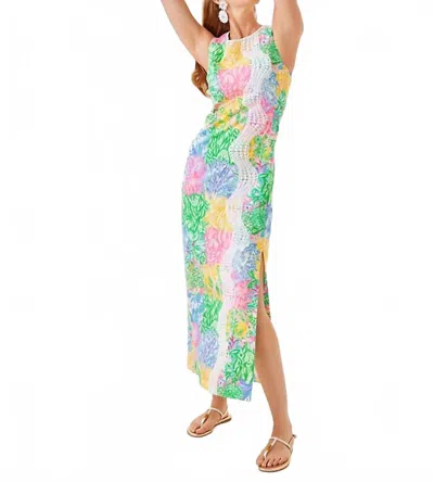 LILLY PULITZER SARABETH MAXI SHIFT DRESS IN MULTI BRIGHT DELIGHT PATCH