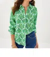 Lilly Pulitzer Sea View Button Down Shirt In Kitts Green Shady Babe In Green