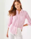 Lilly Pulitzer Sea View Swim Cover-up In Conch Shell Pink Ltwt Oxford Stripe