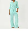 Lilly Pulitzer Sea View Button Down Top In Mint Condition X Capri Blue Saint Tropez Stripe In Multi