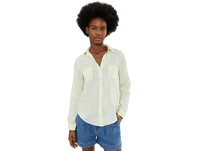 Lilly Pulitzer Sea View Button-down Women's Clothing Pistachio Macaron X Conch Shell Pink Saint Tropez Stripe: Xs In Multi