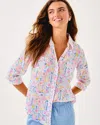 Lilly Pulitzer Sea View Linen Button Down Top