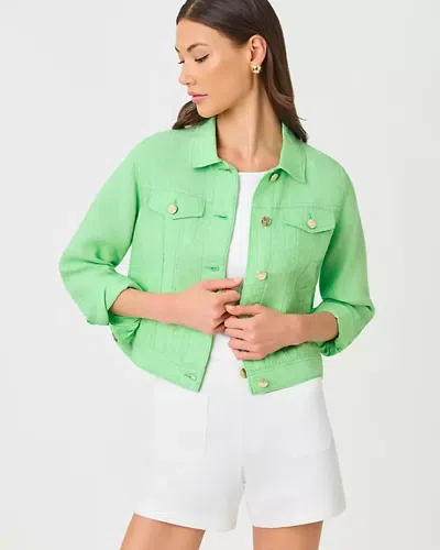 Lilly Pulitzer Seaspray Linen Jacket In Green