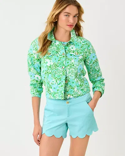 Lilly Pulitzer Seaspray Linen Jacket In Gray