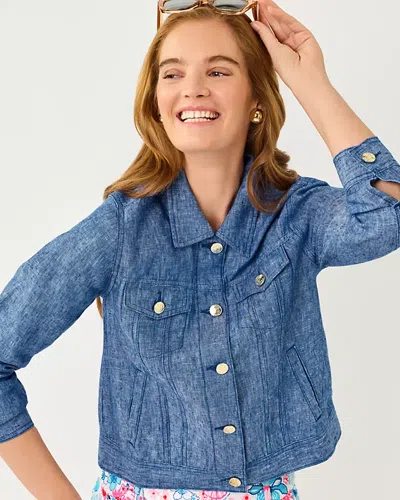 Lilly Pulitzer Seaspray Linen Jacket In Multi