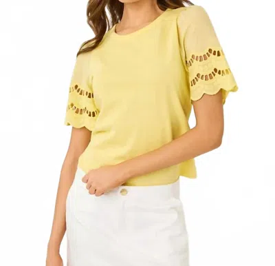 Lilly Pulitzer Sebene Eyelet Knit Top In Finch Yellow