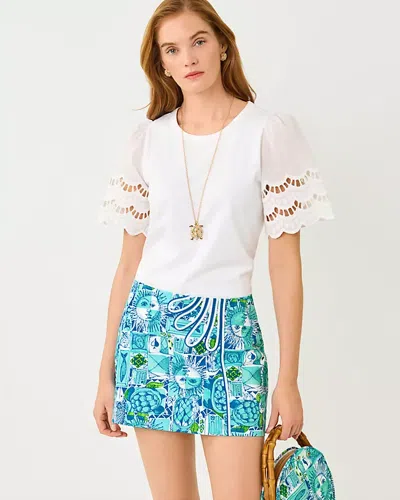 Lilly Pulitzer Sebene Eyelet Knit Top In White