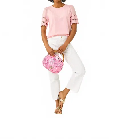 Lilly Pulitzer Sebene Short Sleeve Knit Top In Pink Muse