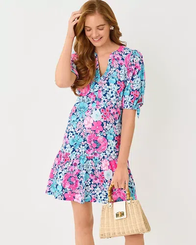 Lilly Pulitzer Shae Mini Dress In Starlight Navy In All Her Glory In Multi