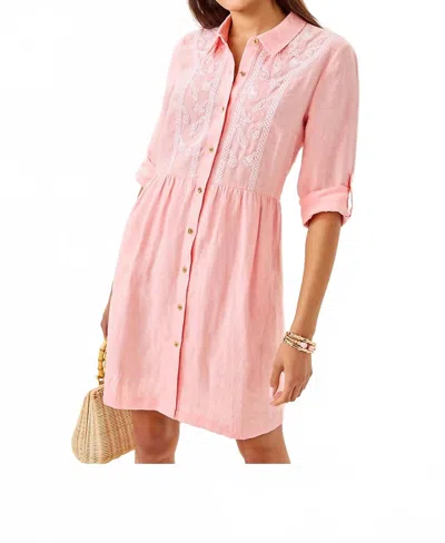 LILLY PULITZER SHAELA DRESS IN SORBET PINK X RESORT WHITE