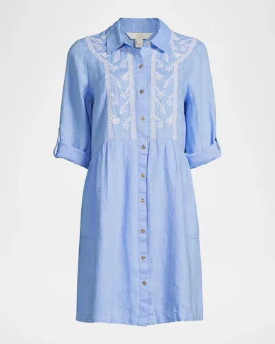 Lilly Pulitzer Shaela Embroidered Shirtdress In Jacaranda Blue