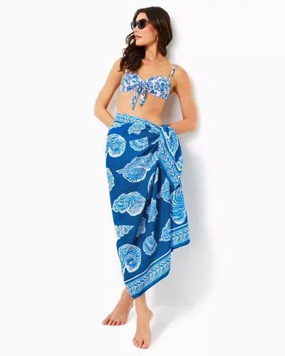 Lilly Pulitzer Sharol Pareo Cover-up In Barton Blue Shell Of A Good Time Engineered Coverup