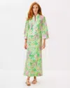 Lilly Pulitzer Shealyn Stretch Maxi Caftan In Fauna Green Lime Feeling Good