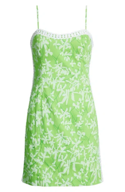 Shelli Stretch Dress In Crocodile Green Liza Overprint from Lilly Pulitzer
