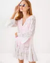 Lilly Pulitzer Shenzi Cover-up In Resort White Tangerine Dream Poly Clip Jacquard