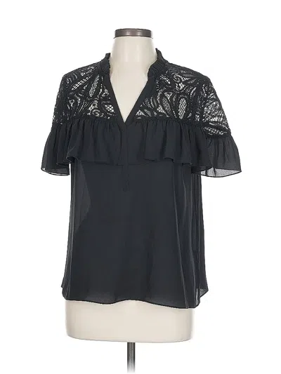Pre-owned Lilly Pulitzer Short Sleeve Blouse In Black