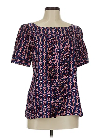 Pre-owned Lilly Pulitzer Short Sleeve Blouse In Blue