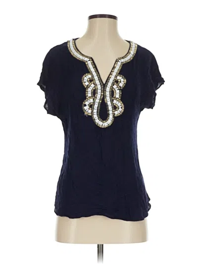 Pre-owned Lilly Pulitzer Short Sleeve Blouse In Blue