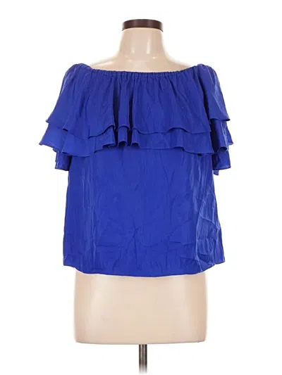 Pre-owned Lilly Pulitzer Short Sleeve Blouse In Blue