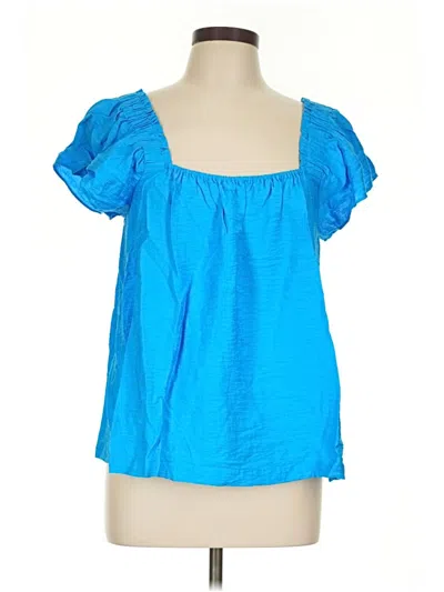 Pre-owned Lilly Pulitzer Short Sleeve Blouse In Blue