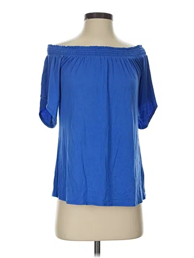 Pre-owned Lilly Pulitzer Short Sleeve Blouse In Blue