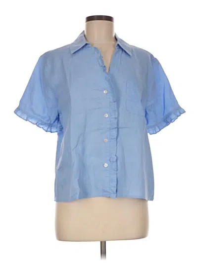 Pre-owned Lilly Pulitzer Short Sleeve Blouse In Blue