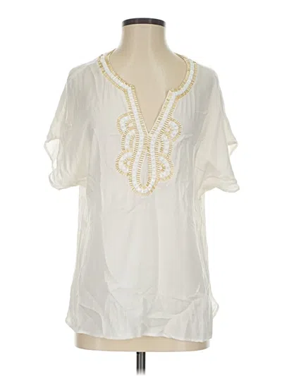 Pre-owned Lilly Pulitzer Short Sleeve Blouse In Ivory