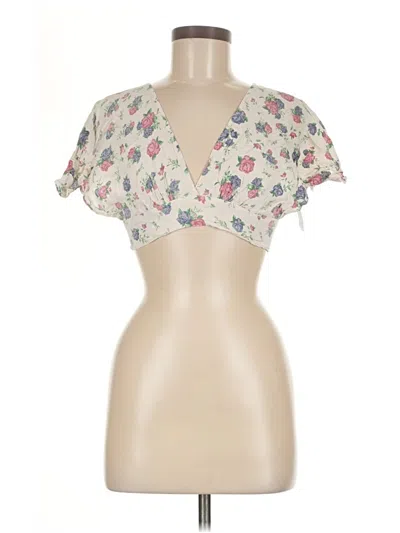 Pre-owned Lilly Pulitzer Short Sleeve Blouse In Ivory