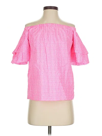 Pre-owned Lilly Pulitzer Short Sleeve Blouse In Pink