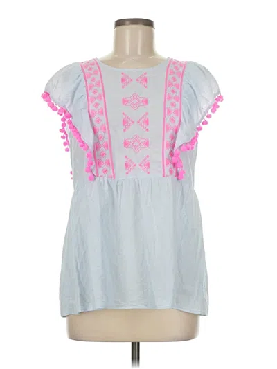 Pre-owned Lilly Pulitzer Short Sleeve Blouse In Pink