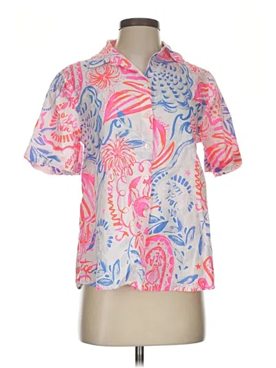 Pre-owned Lilly Pulitzer Short Sleeve Blouse In Pink