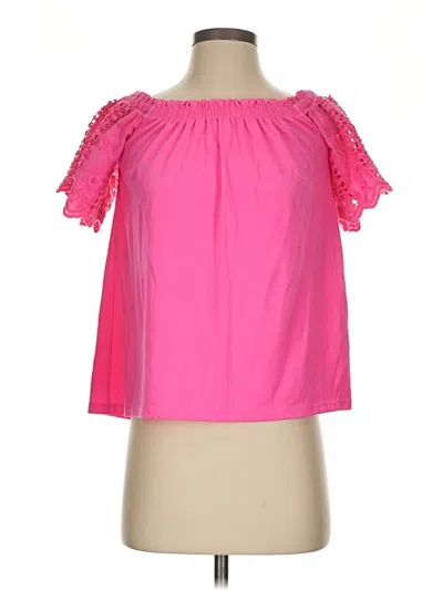 Pre-owned Lilly Pulitzer Short Sleeve Blouse In Pink