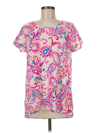 Pre-owned Lilly Pulitzer Short Sleeve Blouse In Pink