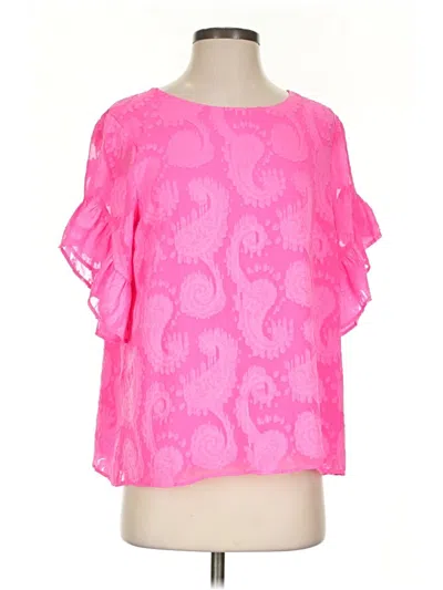 Pre-owned Lilly Pulitzer Short Sleeve Blouse In Pink