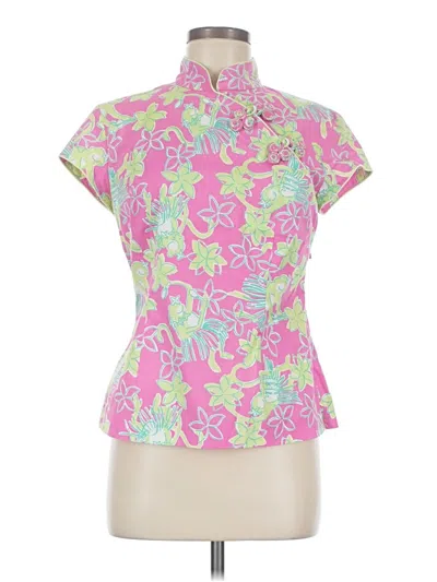 Pre-owned Lilly Pulitzer Short Sleeve Blouse In Pink