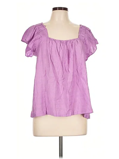 Pre-owned Lilly Pulitzer Short Sleeve Blouse In Purple