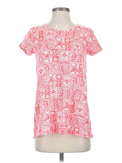 Pre-owned Lilly Pulitzer Short Sleeve Blouse In Red