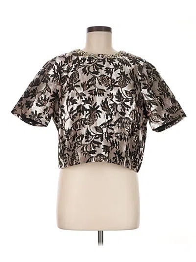 Pre-owned Lilly Pulitzer Short Sleeve Blouse In Silver
