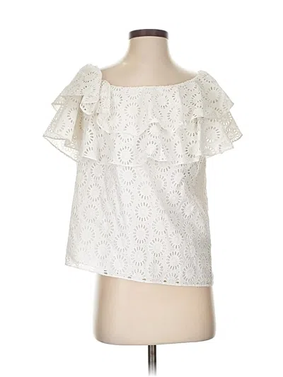 Pre-owned Lilly Pulitzer Short Sleeve Blouse In White