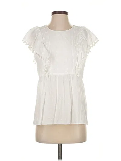 Pre-owned Lilly Pulitzer Short Sleeve Blouse In White