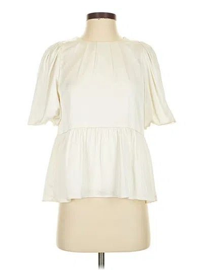 Pre-owned Lilly Pulitzer Short Sleeve Blouse In White