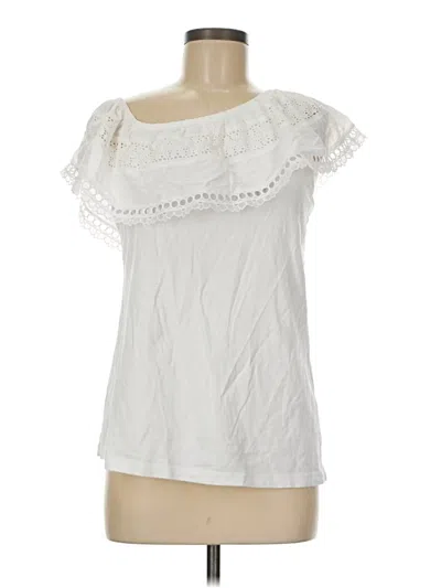 Pre-owned Lilly Pulitzer Short Sleeve Blouse In White