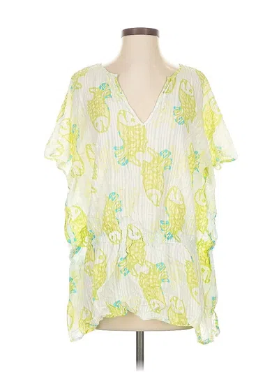 Pre-owned Lilly Pulitzer Short Sleeve Blouse In Yellow