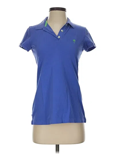 Pre-owned Lilly Pulitzer Short Sleeve Polo Shirt In Blue
