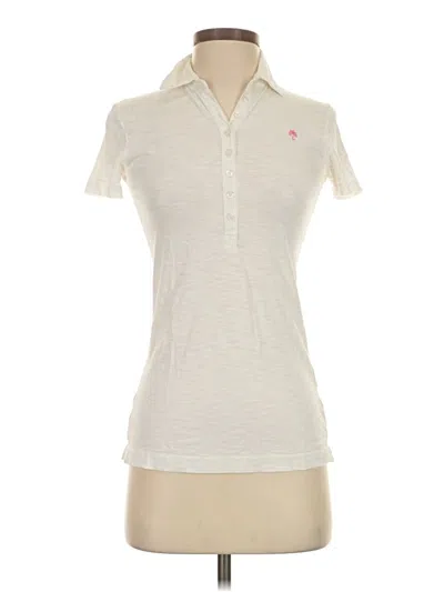 Pre-owned Lilly Pulitzer Short Sleeve Polo Shirt In Ivory